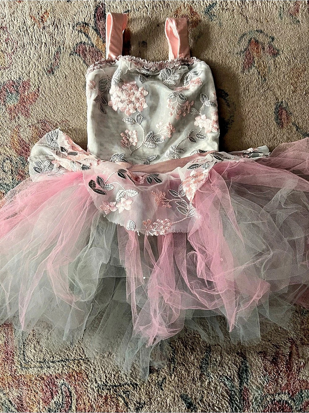 A Wish Come True “The Light” Floral Dance Costume in Pink & Gray